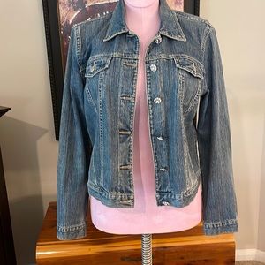 Womens Embellished Denim Jacket Size XL
